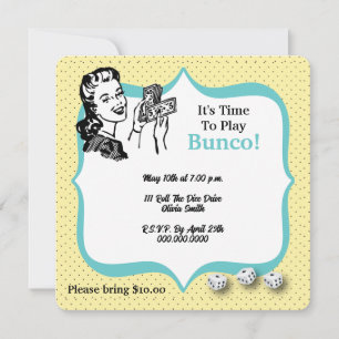 Convite Festa Bunco do Jogador de Dados Sortudos