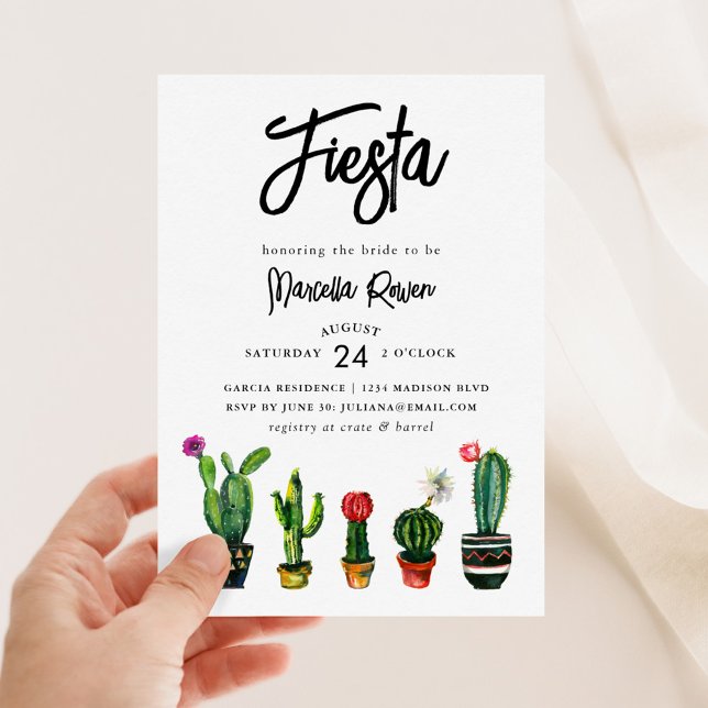 Convite Festa Cactus Chá de Noiva (Criador carregado)
