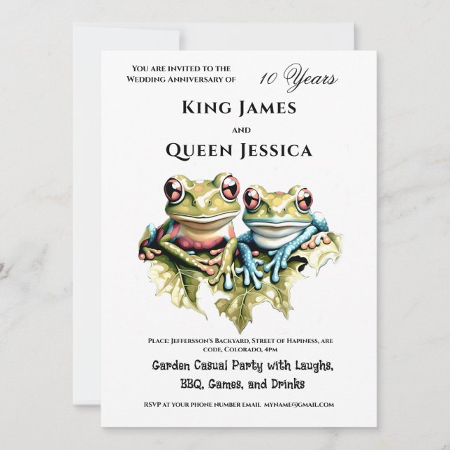 Convite Festa Casual do Jardim de Casal de 10 Anos de Casa (Frente)