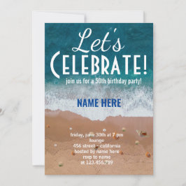 CONVITE FESTA CELEBRAR PRAIA MAR OCEANO PERSONALIZADA
