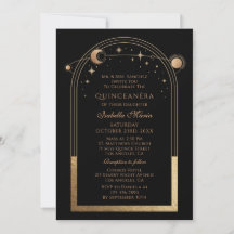 Festa Celestial de Quinze Anos Black Gold