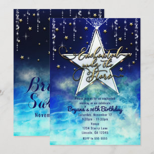 Convite Festa Celestial Enfeitiçada Debaixo das Estrelas S