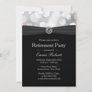 Convite Festa Chic Silver e Black Diamond
