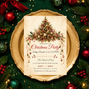 Convite Festa Clássica de Natal Vintage