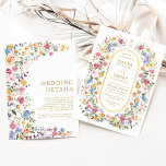 Convite Festa Colorida de Casamento do Jardim de Flor Selv<br><div class="desc">Imprima seus convidados com este convite de casamento clássico. O design alegre apresenta flores silvestres coloridas de aquarelas misturadas com folhagem verde-esfarelada. Use os campos de texto para personalizar o cartão com seu próprio texto e detalhes. Se quiser alterar o estilo da fonte, a cor ou o posicionamento do texto,...</div>