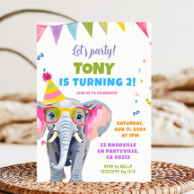 Festa Colorida de Elefante Aniversário Infantil