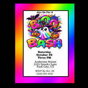 Convite Festa Colorida de Halloween Boo Bash