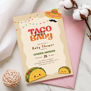 Convite Festa Colorida Mexicana Taco Sobre um Chá de Bebê
