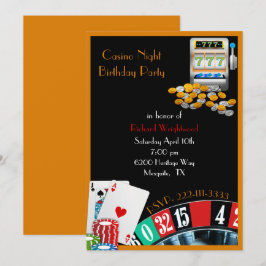 Convite Festa Colorida Noturna de Casino