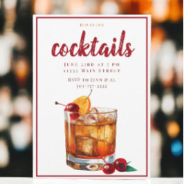 Convite Festa com Coquetel de Old Fashion Drink