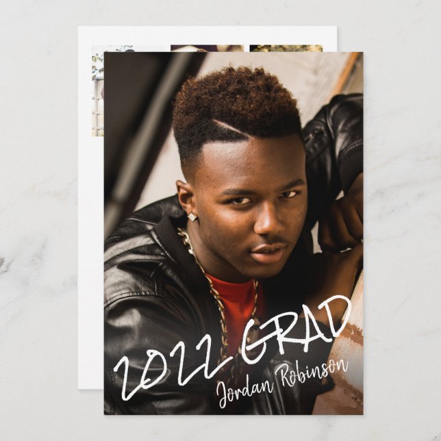 Convite Festa com Formando de Ano Moderno com Carta (Frente/Verso)