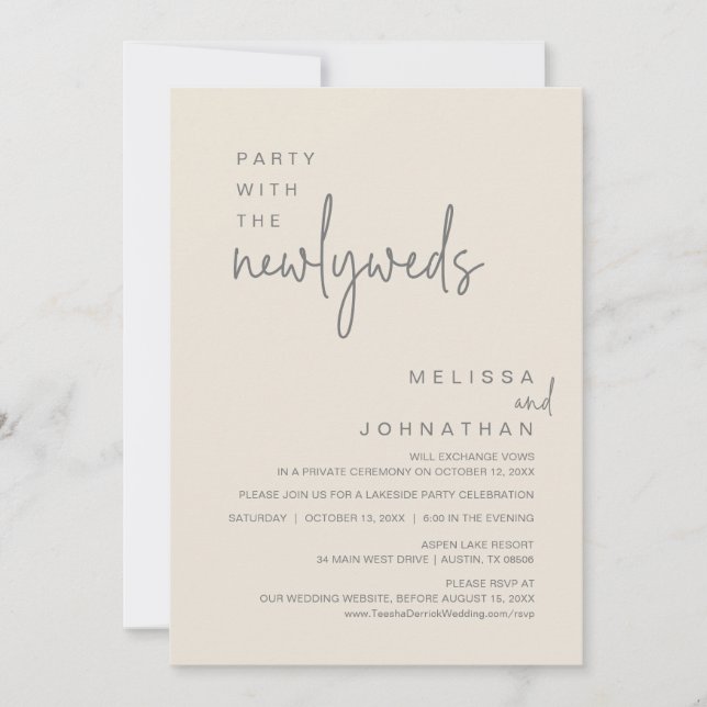 Convite Festa Com Os Recém-Casados, Janto De Casamento (Frente)