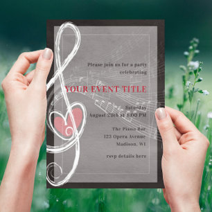 Convite Festa com Tema Musical Love is in the Air