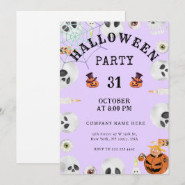 Convite Festa Comercial de Halloween, Lavanda de Pastel le