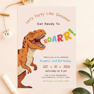 Convite Festa Como Bebê Dinossauro Menino Menina 2º Aniver