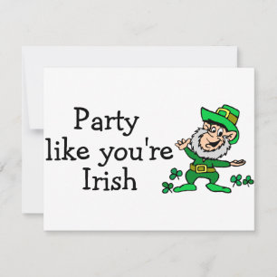 Convite Festa Como Seu Irlandês