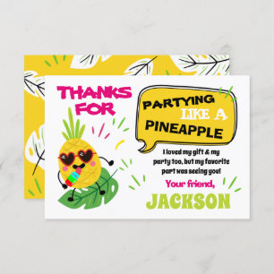 Convite Festa como um obrigado de aniversário tropical do