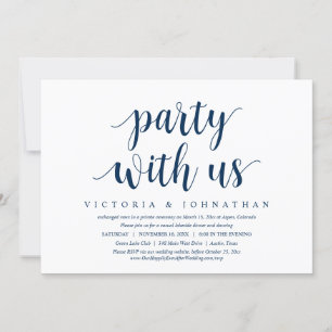 Convite Festa conosco, Jantar de Elopamento de Casamento D