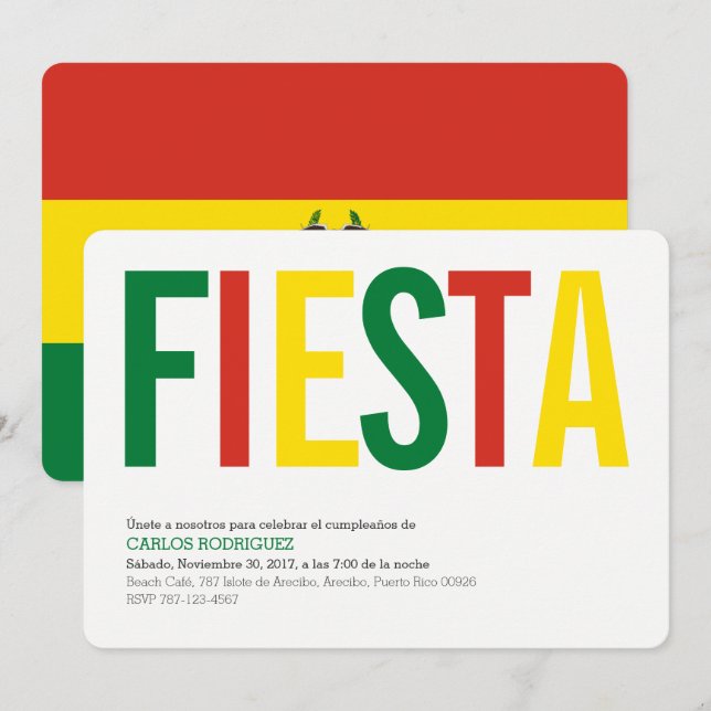 Convite Festa: Convites: Bolívia: Bandeira Boliviana (Frente/Verso)