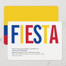 Festa: Convites: Colômbia: Bandeira Colombiana