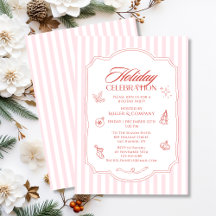 Festa Corporativa de Natal Listras Rosa e Branco