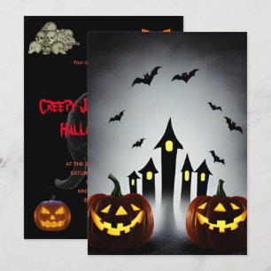 Convite Festa Creepy Jack o' Lantern Halloween Bash