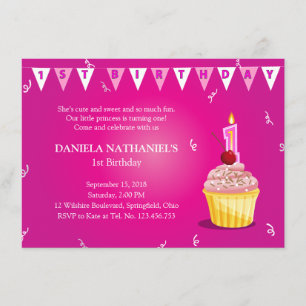 Convite Festa Cupcake da Princesa Menina