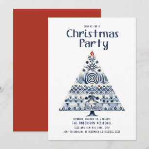 Convite Festa da Árvore de Natal Escandinava Nórdica