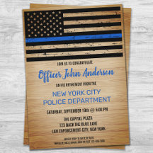Festa da Bandeira Thin Blue Line de Aposentadoria 