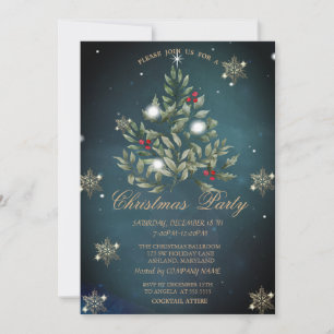 Convite Festa da Companhia Snowflakes da Árvore de Natal