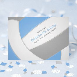 Convite festa da equipe de aniversário de criança de vôlei