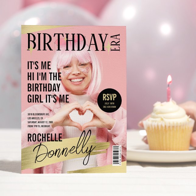 Convite Festa da Era de Aniversário do Cobrir da Revista F (Criador carregado)