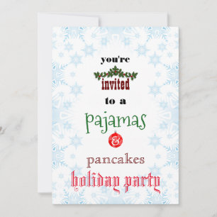 Convite Festa da família de pijamas e panquecas de Natal