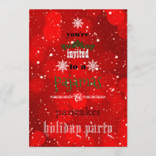 Convite Festa da família de pijamas e panquecas de Natal