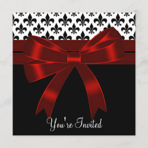 Convite Festa da Fleur De Lis Preta