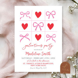 Convite Festa da Galentines xoxo Desenhada à Mão Coquette