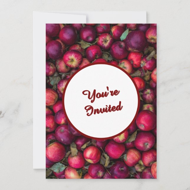Convite Festa da Maçã Vermelha Personalizável (Frente)