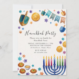 Convite Festa da Menorá Hanukkah celebração judaica