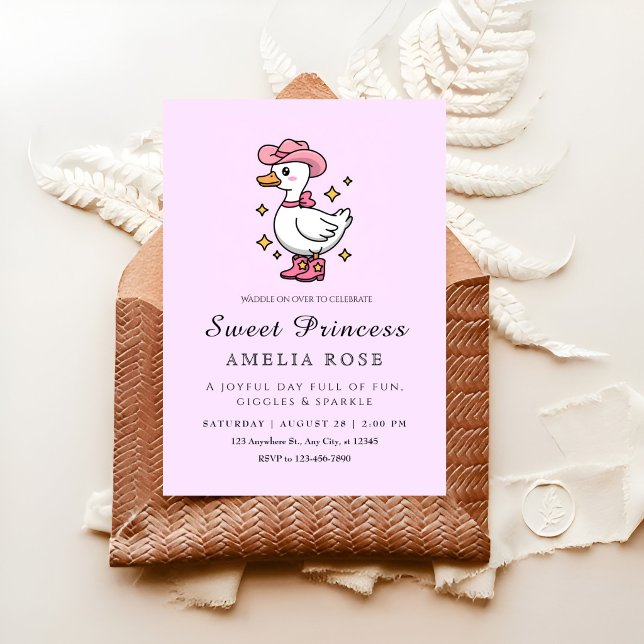 Convite Festa da Princesa Pato Rosa (Criador carregado)