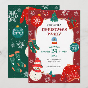 Convite Festa da Terra Maravilha Vermelha de Natal Verde