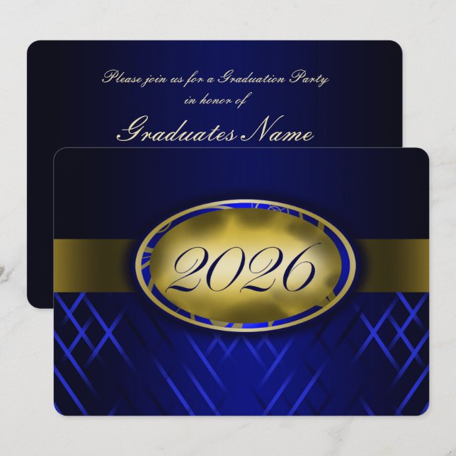 Convite Festa da Turma Blue and Gold de 2026 (Frente/Verso)