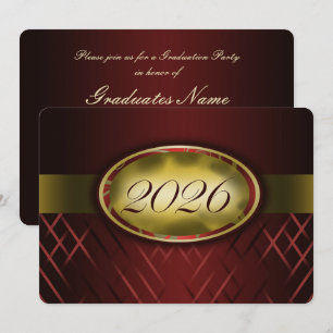 Convite Festa da Turma de 2026 em Vinho e Dourado