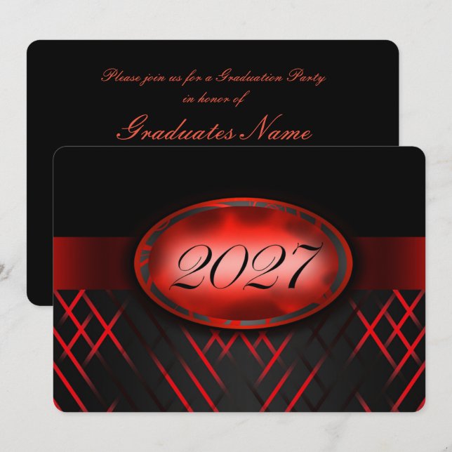 Convite Festa da Turma Vermelha e Preta de 2027 (Frente/Verso)