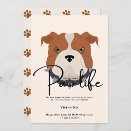 Convite Festa da vida da pata do cachorrinho fofo