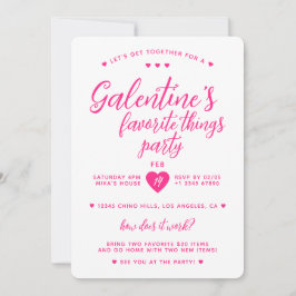 Convite Festa das Coisas Favoritas do Galentine
