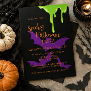 Convite Festa das Crianças do Slime do Halloween Spooky