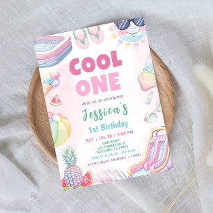 Convite Festa de 1º Aniversário da Cool One - Summer Girl