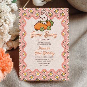 Convite Festa de 1º Aniversário da Menina de Páscoa Alguns