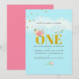 Convite Festa de 1º Aniversário da Nossa Pequena Anjo Meni
