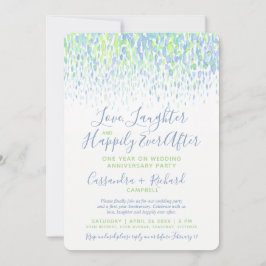Convite Festa de 1º aniversário de casamento felizes para 